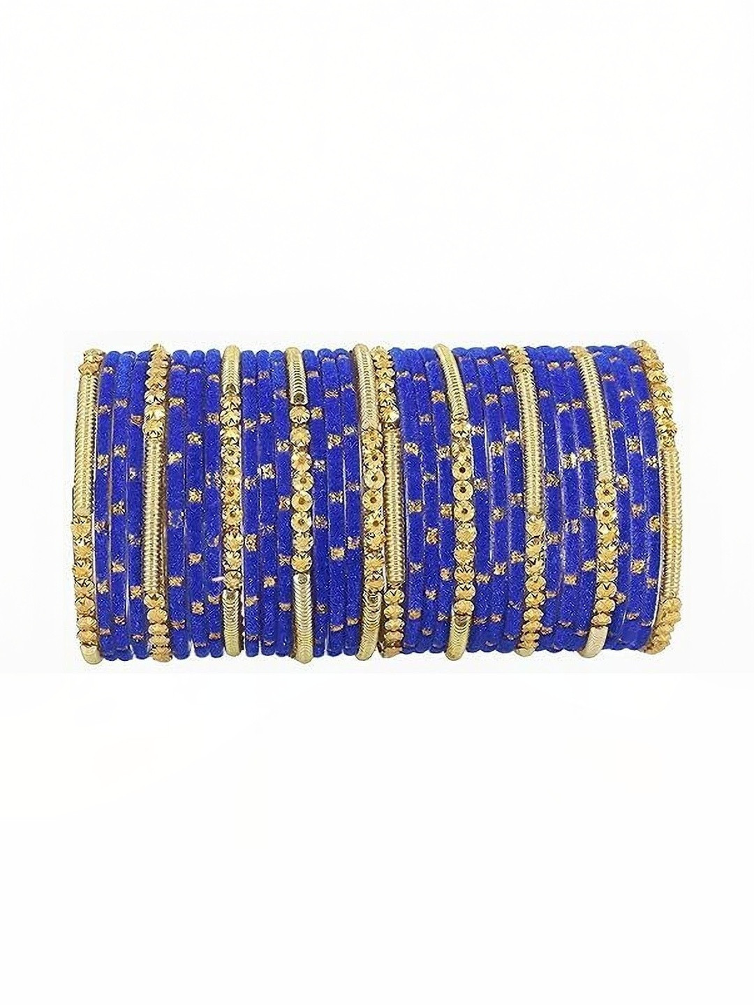 THE BLAZZE Blue Glass Artificial Stones & Beads Bangle