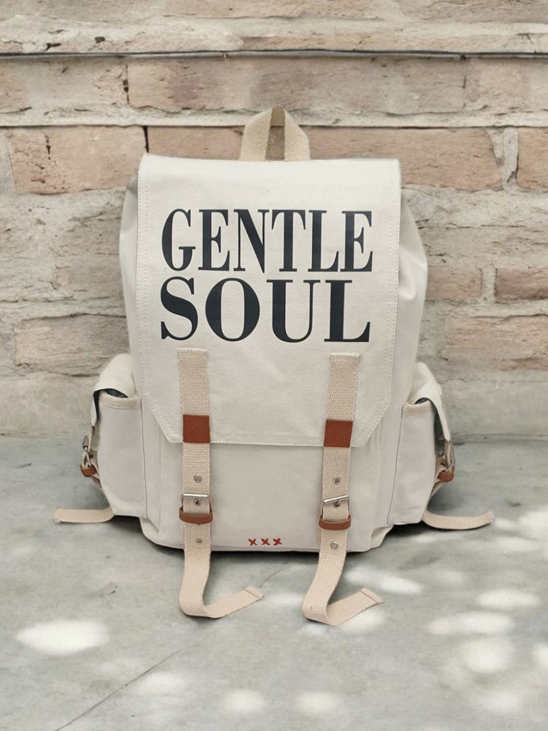 The House of Tara Unisex Typography Cotton Canvas Water Resistant Backpack - 23 Litres