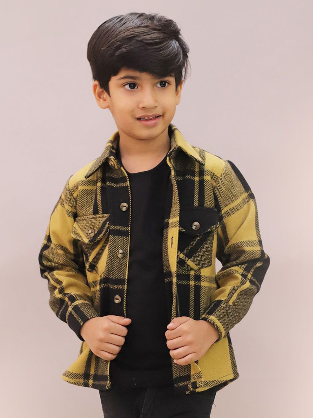 LITTLE GINNIE Unisex Kids Classic Tartan Checks Checked Casual Shirt