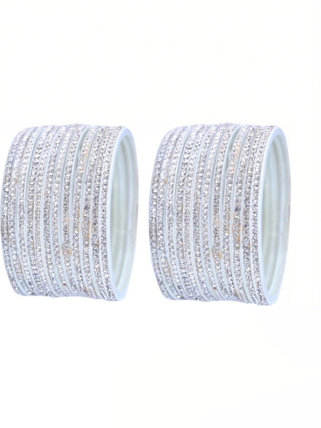 poshing White Glass Artificial Stones Bangle