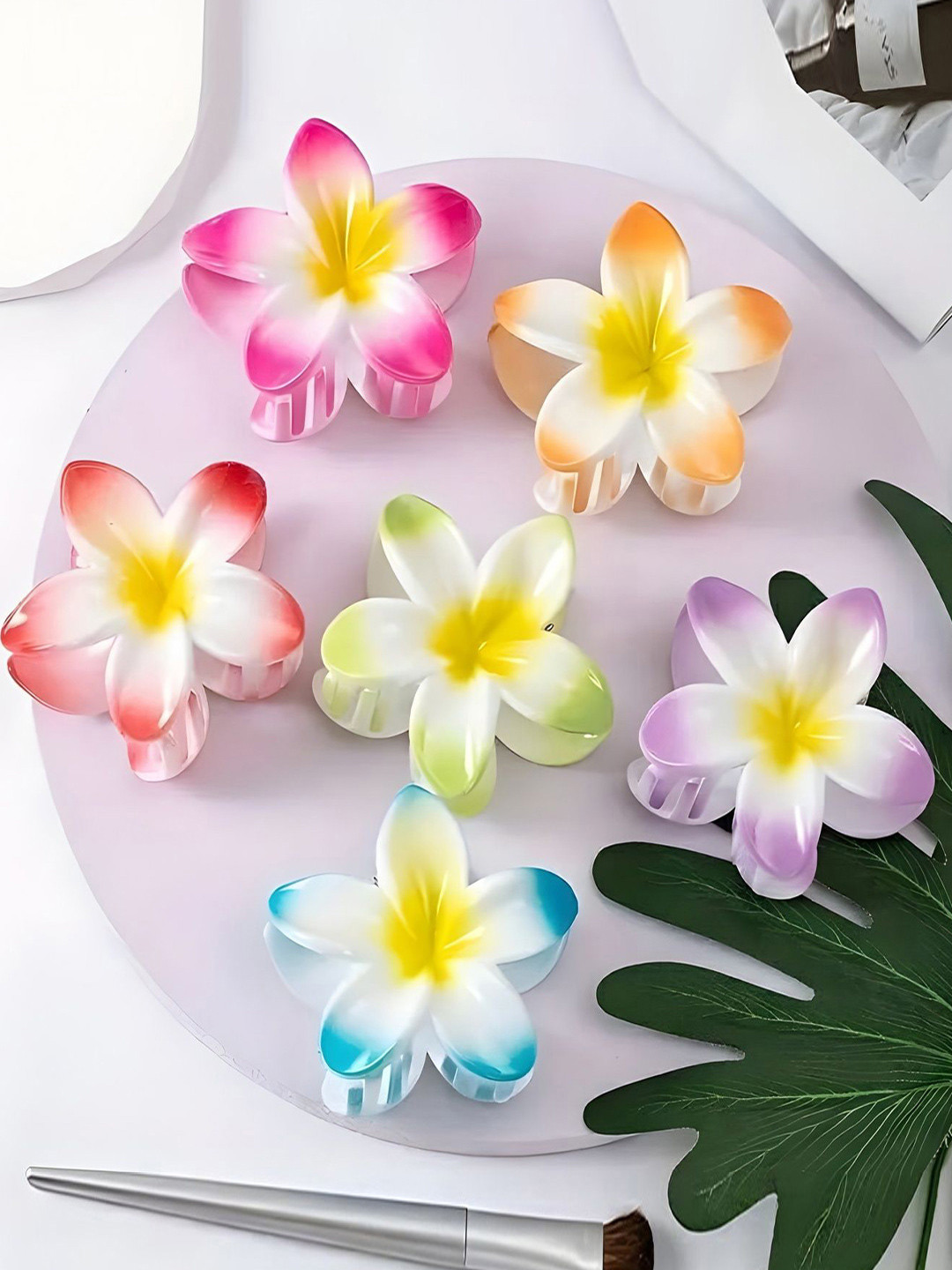 Elecsera Set of 6 Big Flower Hair  Claw Clip