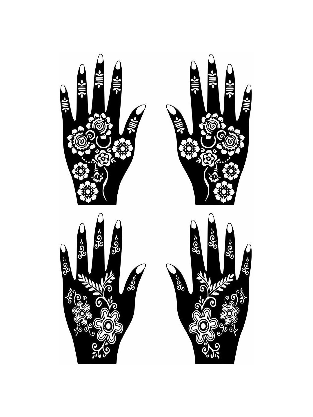VOORKOMS Artistic Henna Stencil Combo For Full Arm & Feet