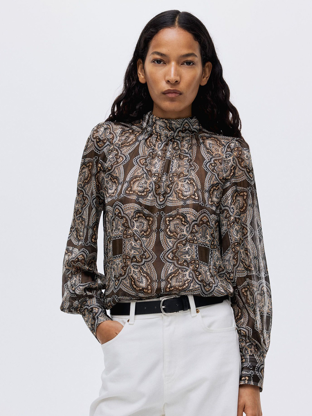 H&M Stand-Collar Blouse
