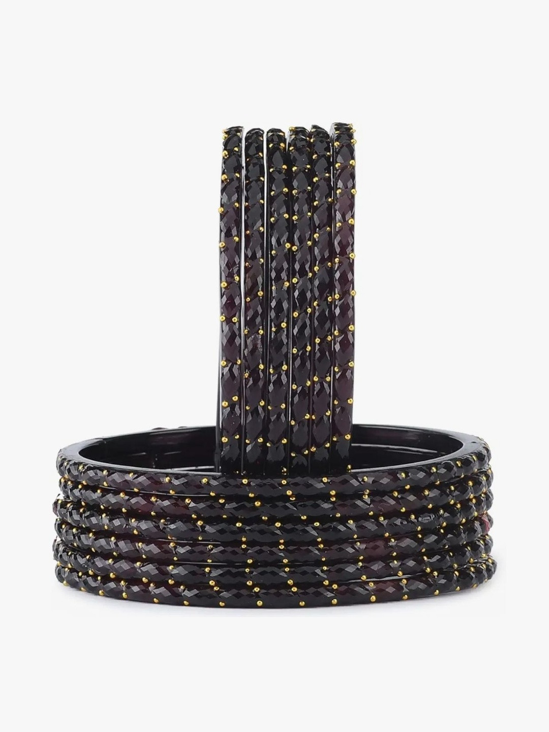 poshing Black Glass Artificial Stones Bangle