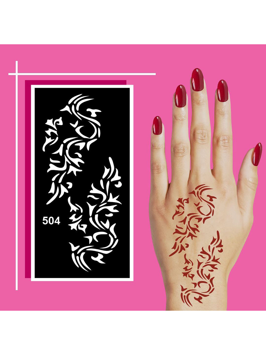 VOORKOMS Easy to Apply Mehndi Stencil Sticker Sheets For Beautiful and Artistic