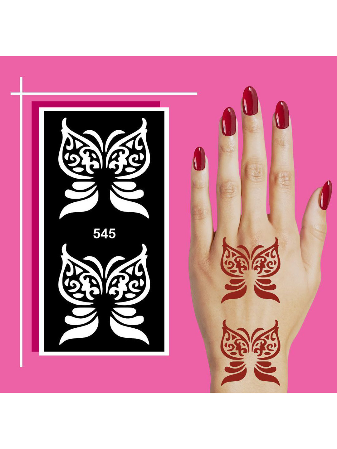 VOORKOMS Flower and Vine Style Mehndi Stencil Stickers for Quick Glam Look