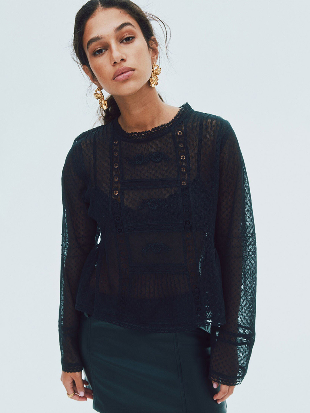 H&M Plumeti Mesh Blouse