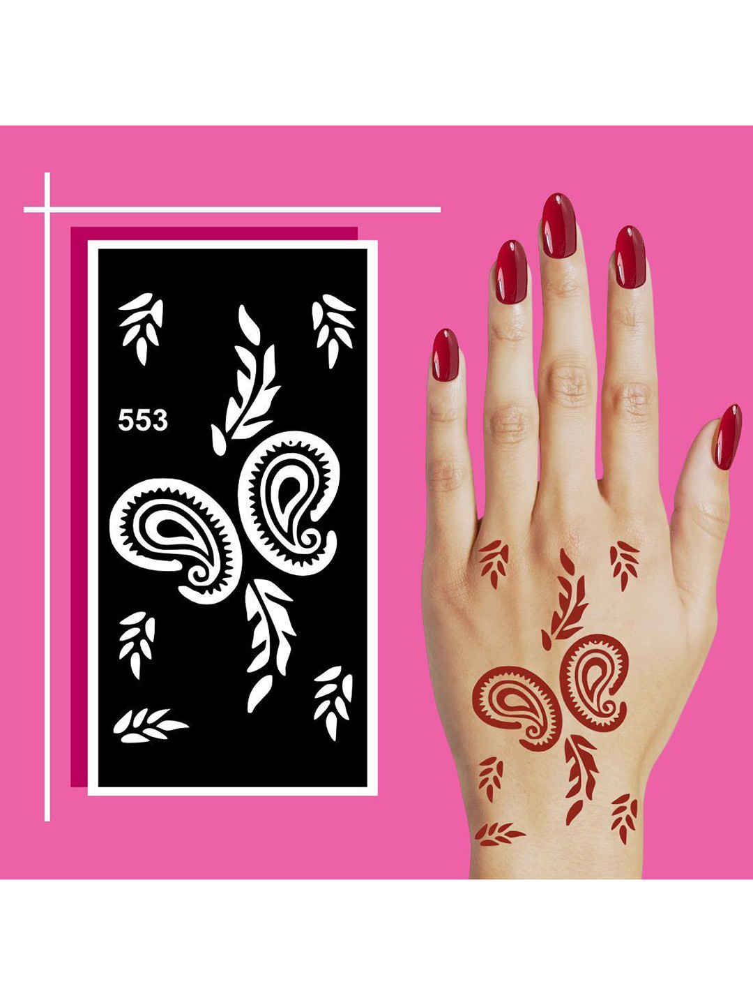 VOORKOMS Multi Pack Mehndi Stencil Design Stickers for Events, School, and Personal Use