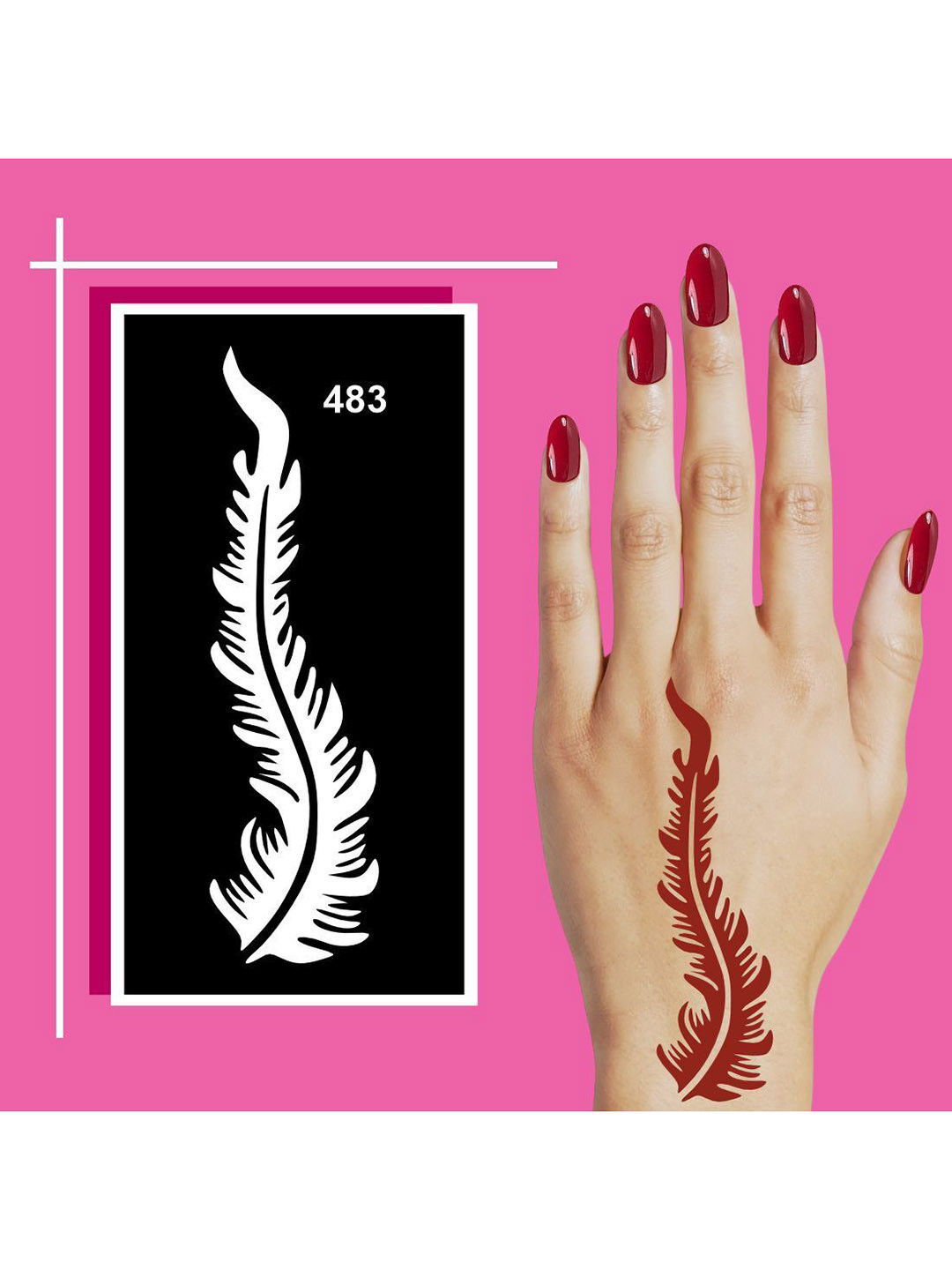 VOORKOMS User-Friendly Mehndi Stencil Sticker Pack for All Skill Levels For Kids & Adults