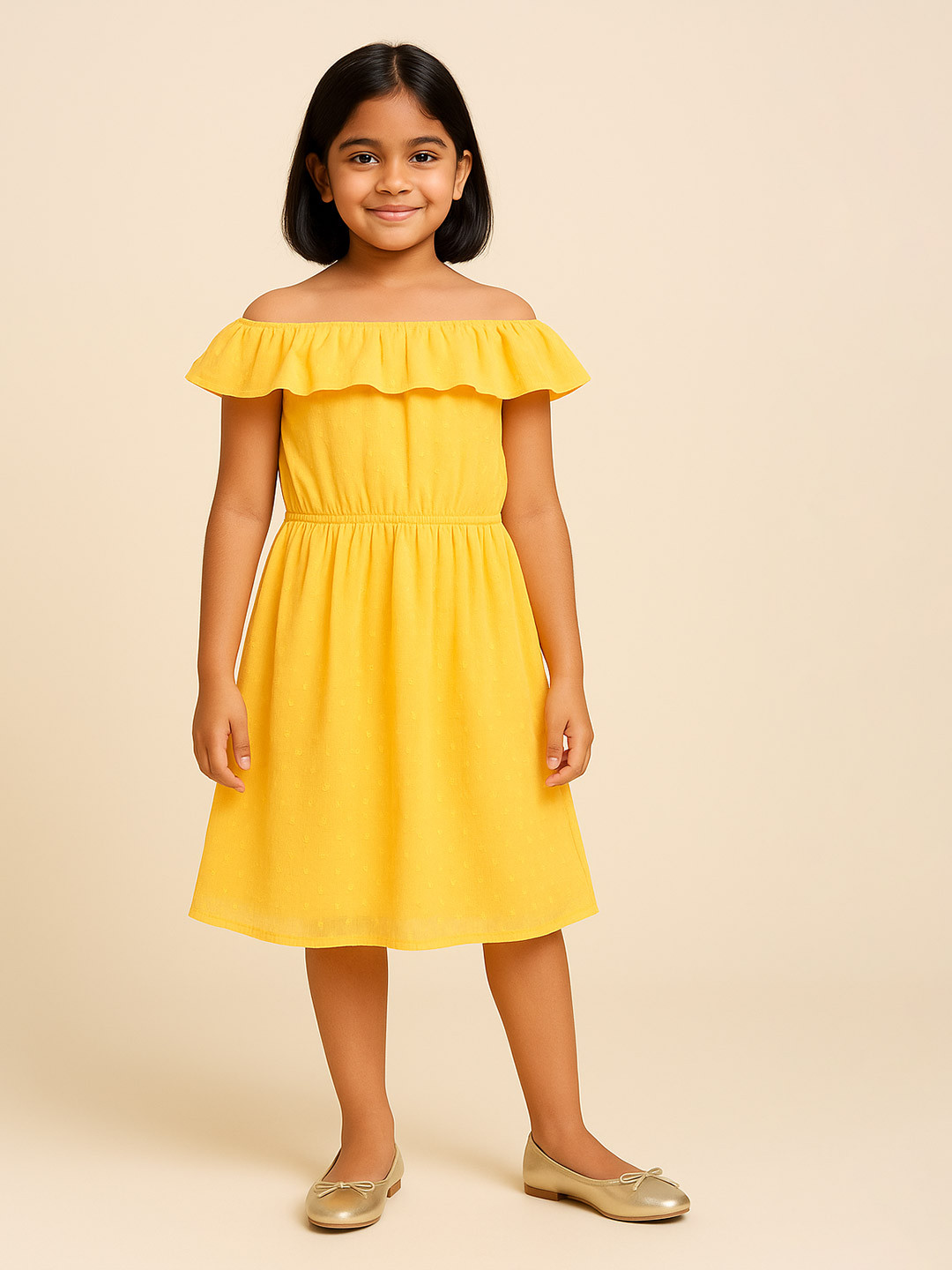 Miyo Yellow Off-Shoulder Dress