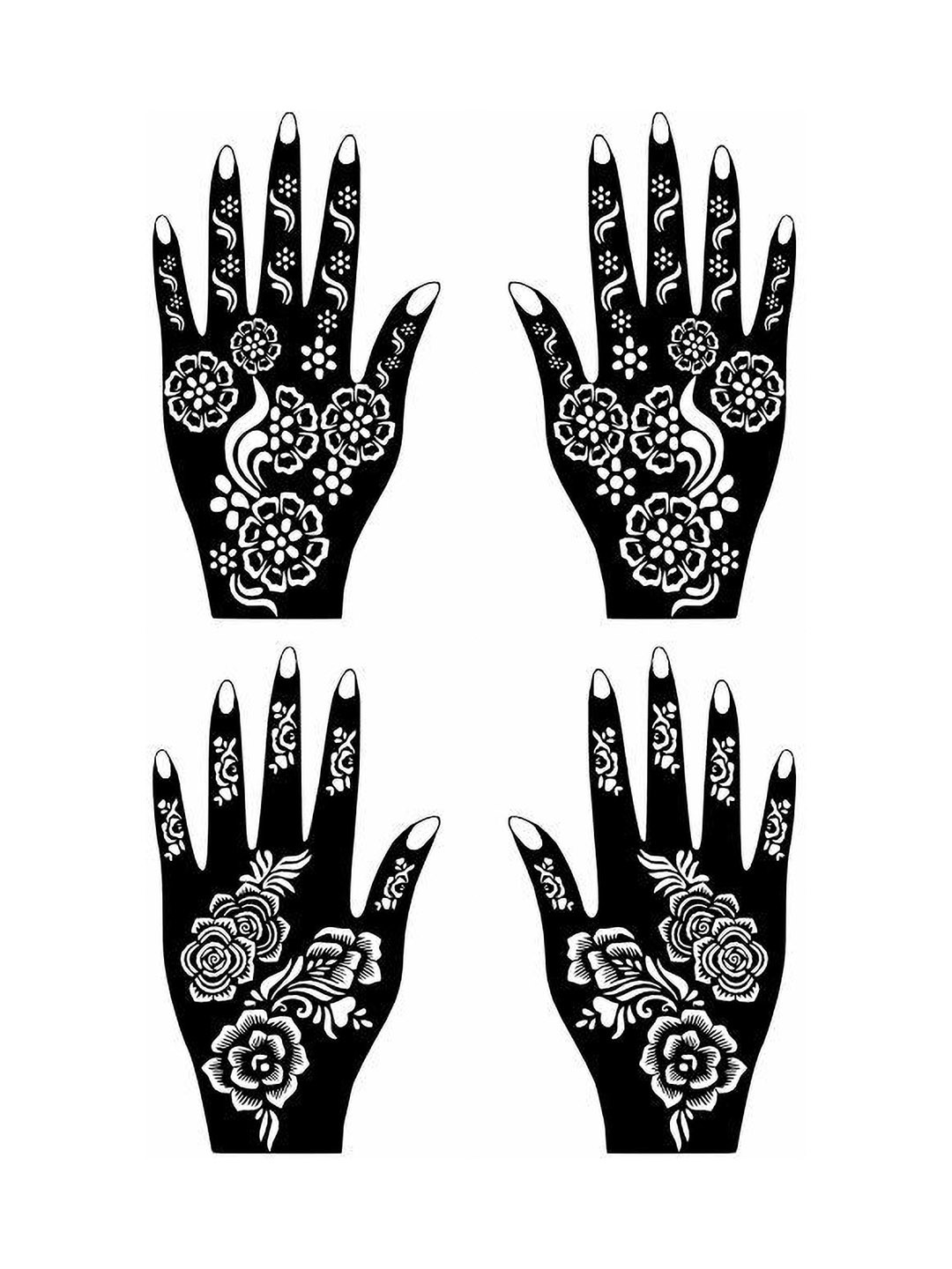 VOORKOMS Set Of 2 Mehndi Design Stencil Sticker