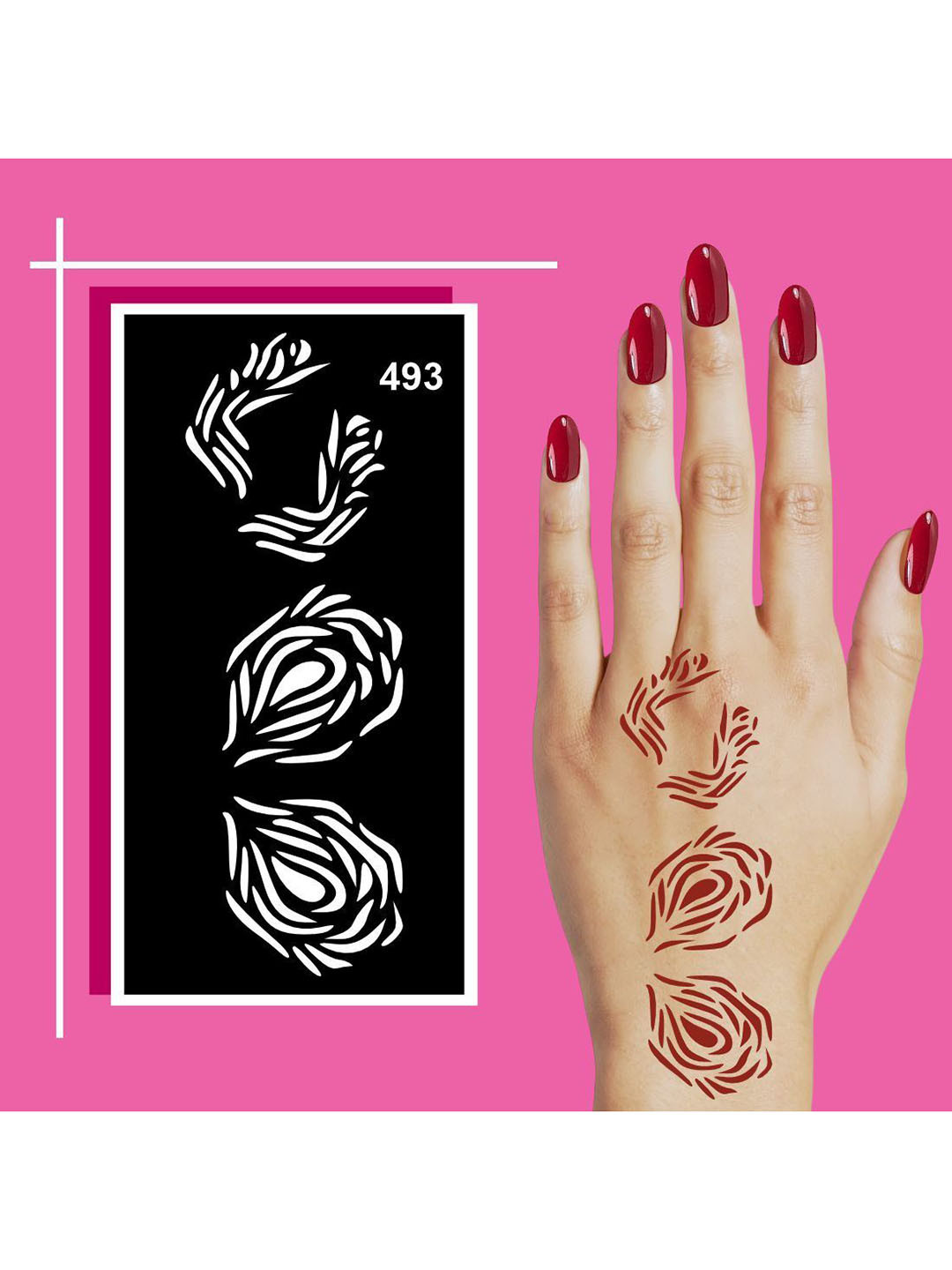 VOORKOMS Artistic Henna Stencil Stickers with Bold Accents For Kids & Adults