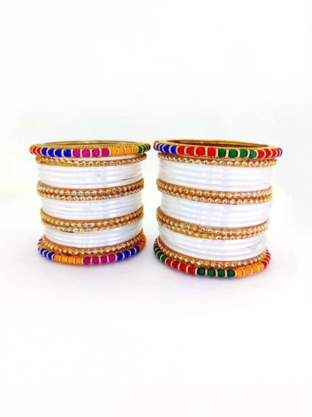 TRIOXY White Glass Artificial Stones Bangle