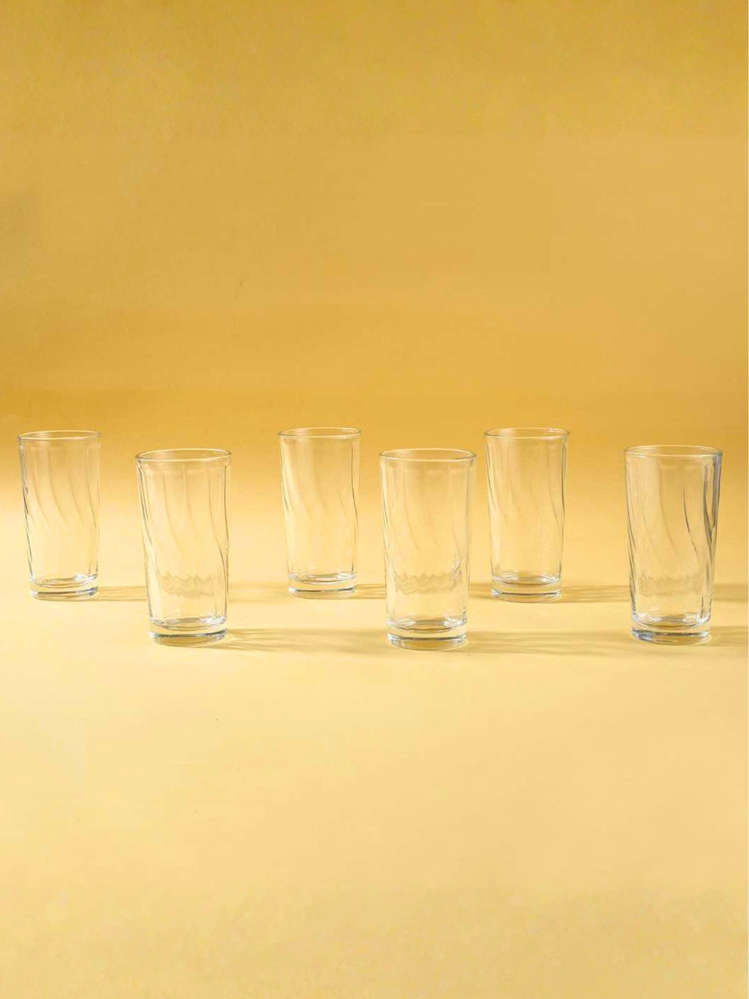 smart serve 6 Pieces Transparent Textured Water & Juice Glasses
