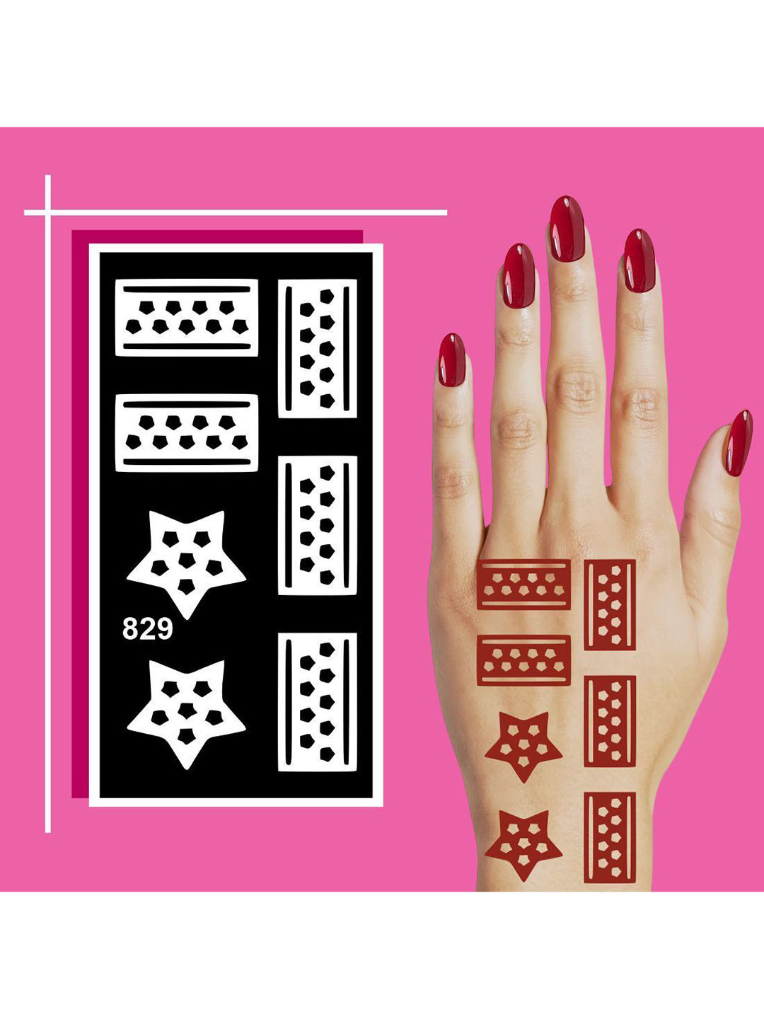 VOORKOMS Mehndi Stencil Art Sheets for All Age Groups with Easy Use