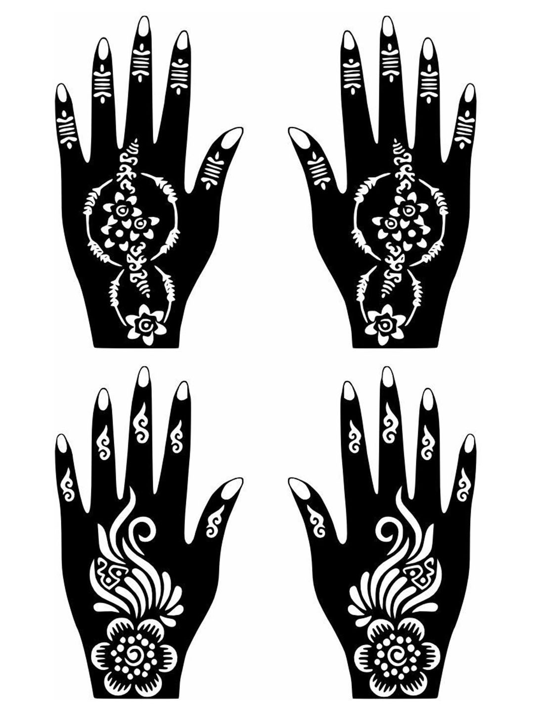 VOORKOMS Mehndi Stencil Stickers for Henna Art Pack Of 2