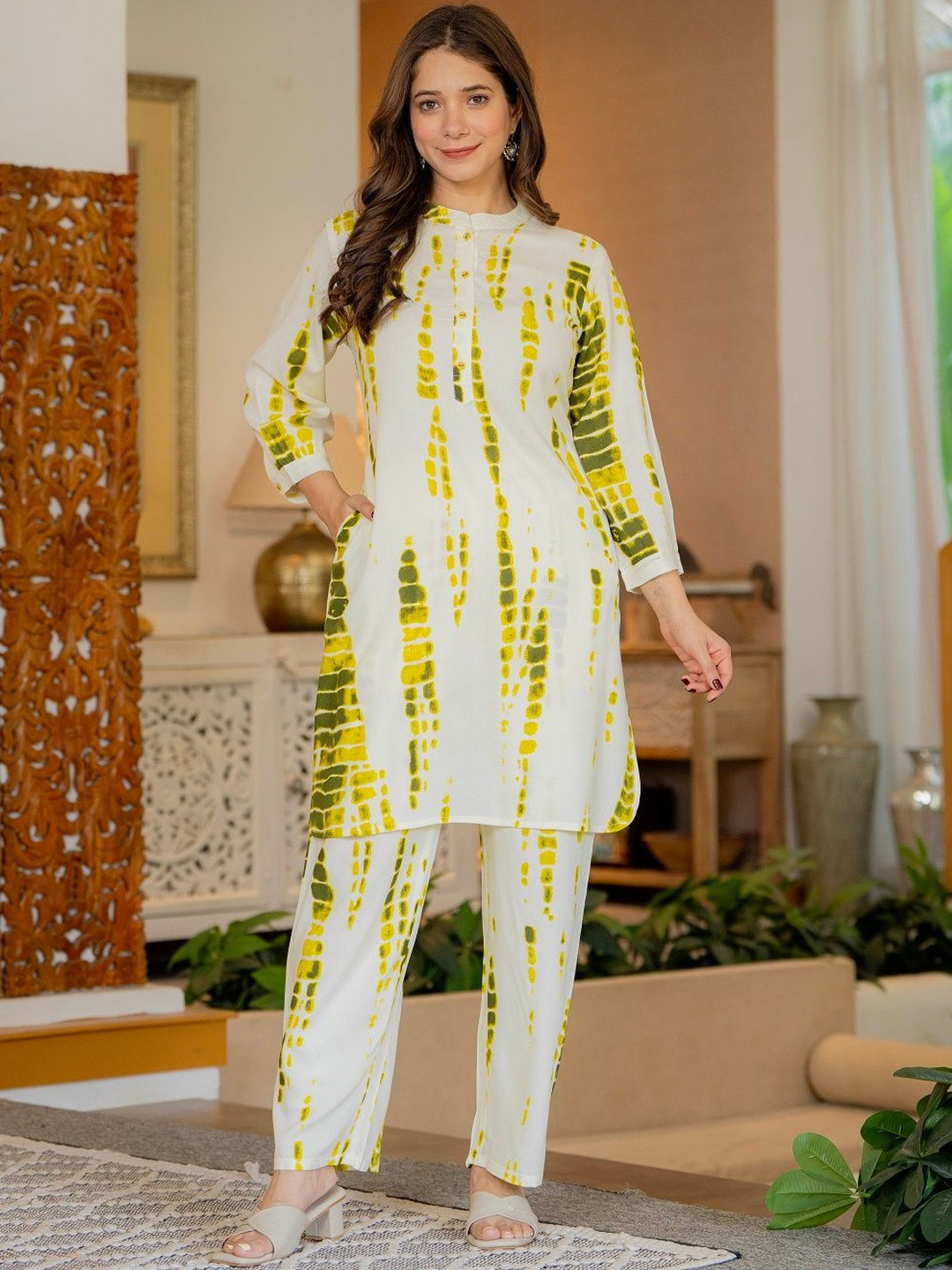 JAIPUR SARAI Printed Tunic With Trousers Co-Ords