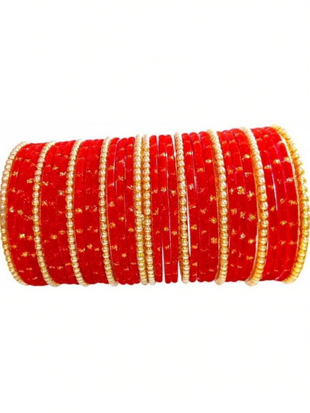 poshing Red Glass Artificial Stones Bangle
