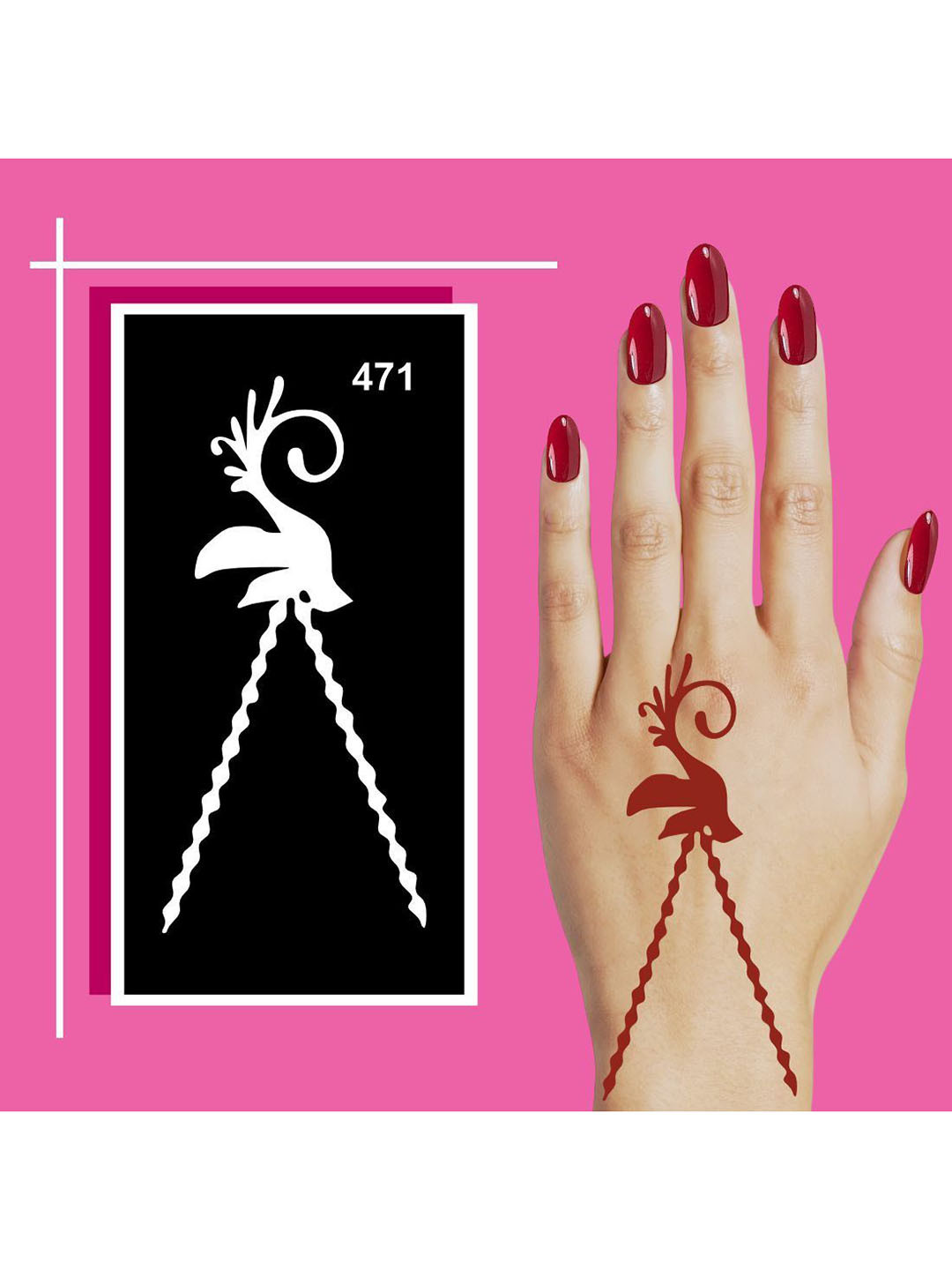 VOORKOMS Playful and Cute Mehndi Stencil Stickers For Kids & Adults Both Sticker