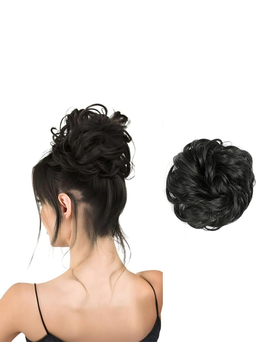 VIEWS Halo Curly Bun Hair Extension - 4 Inch - Black