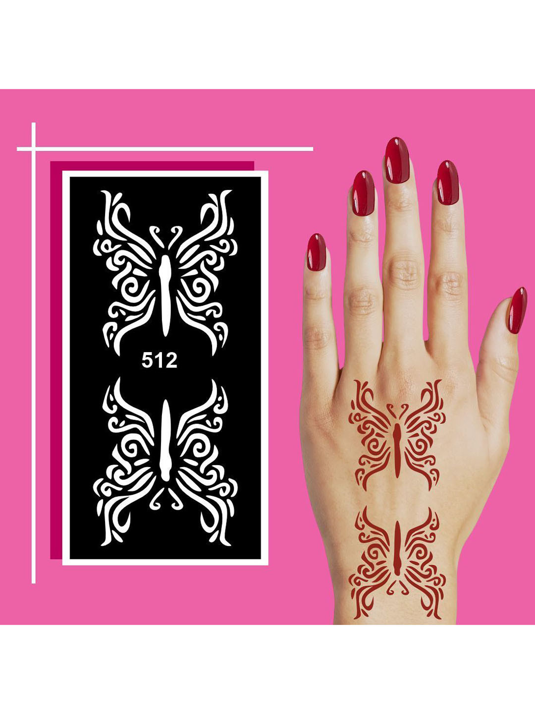 VOORKOMS Easy Peel & Stick Mehndi Stencil Sheets with Traditional & Modern Design Mix