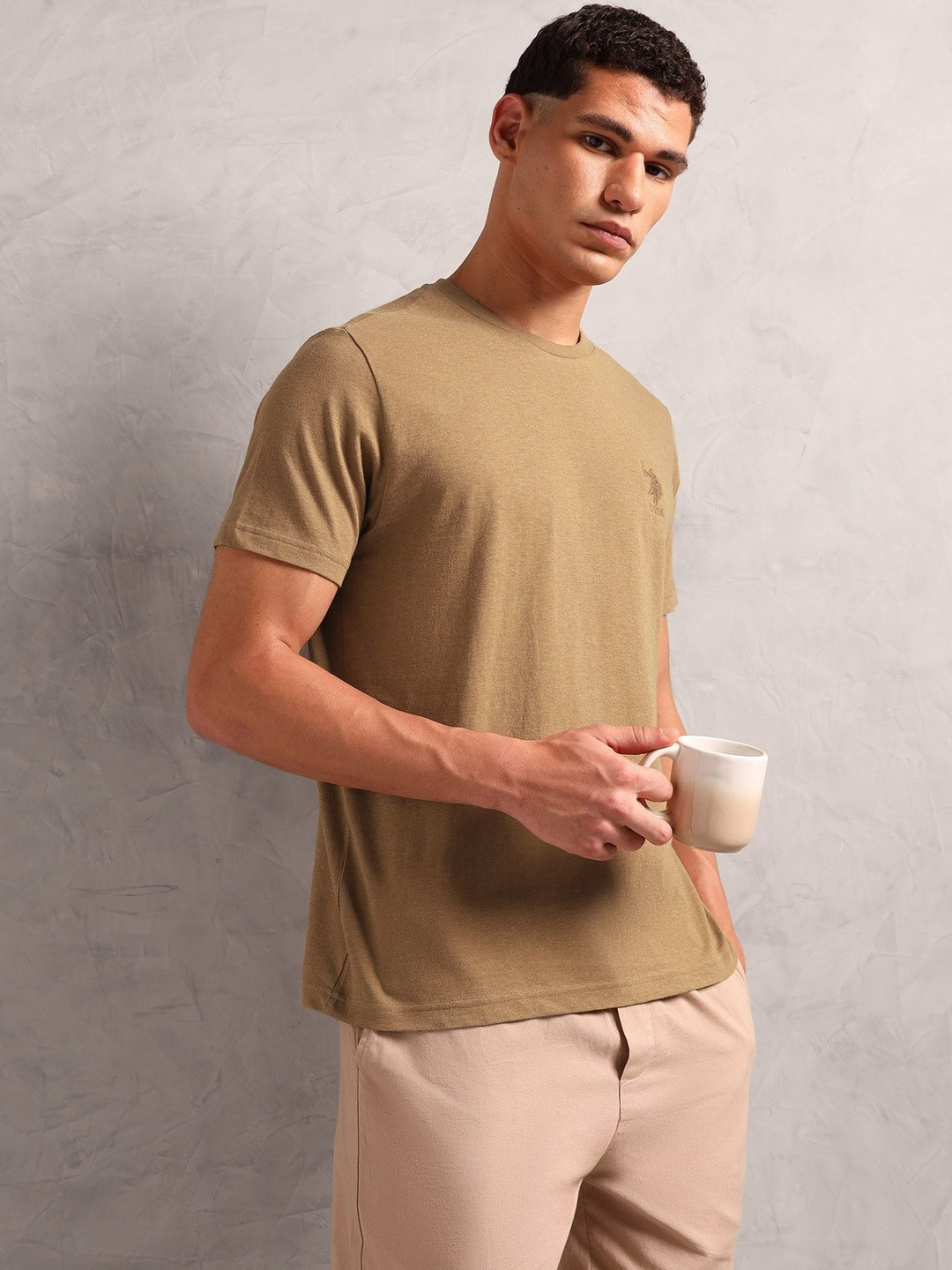 U.S. Polo Assn. Men's I633 Round Neck Pure Cotton Lounge T-Shirt