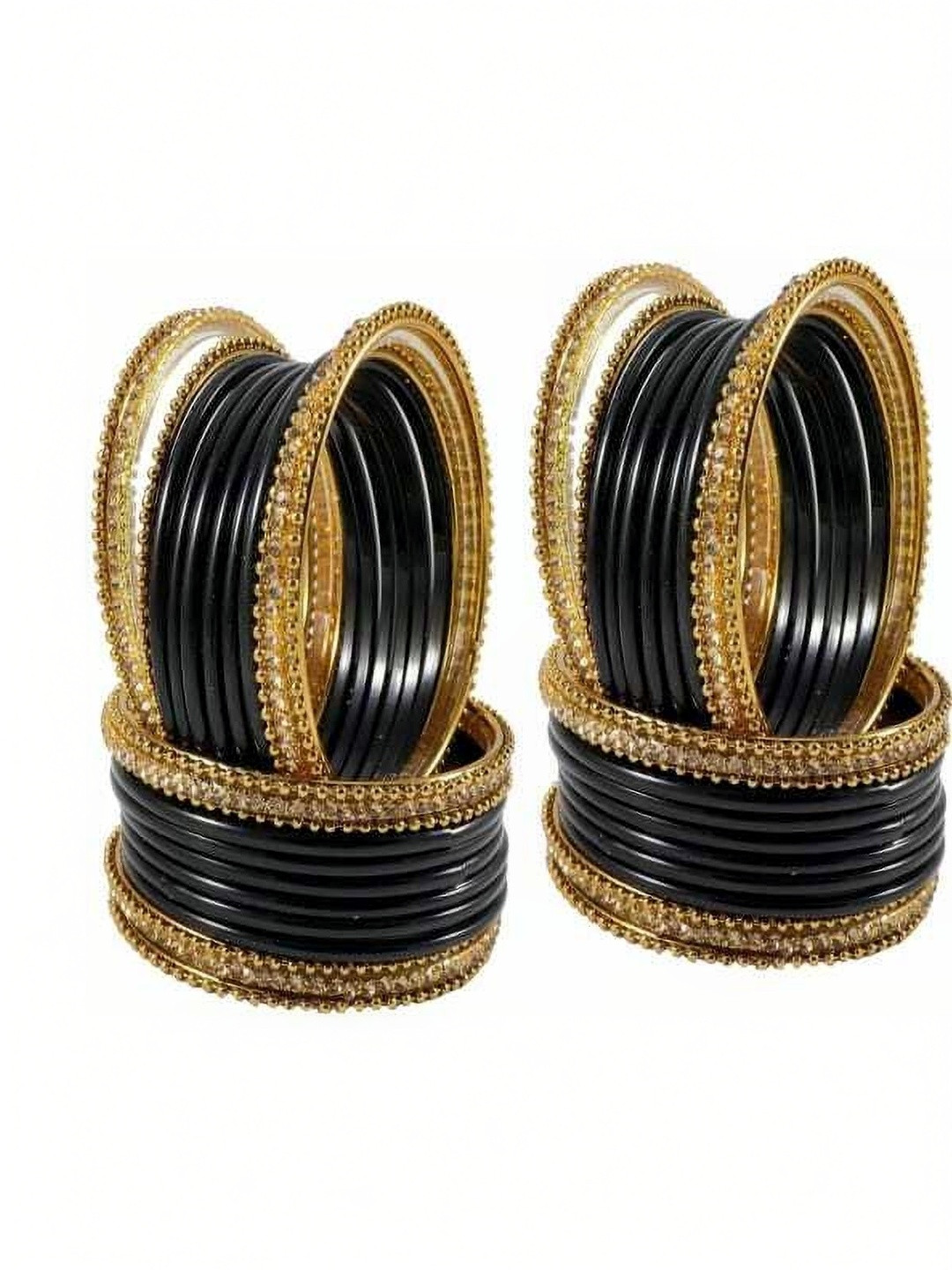 poshing Black Glass Artificial Stones Bangle