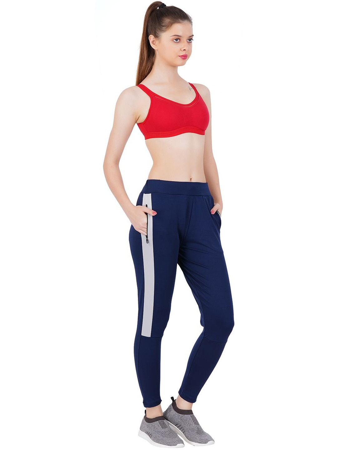 LABEL MY Women Colourblocked Mid-Rise Ankle Length Tights