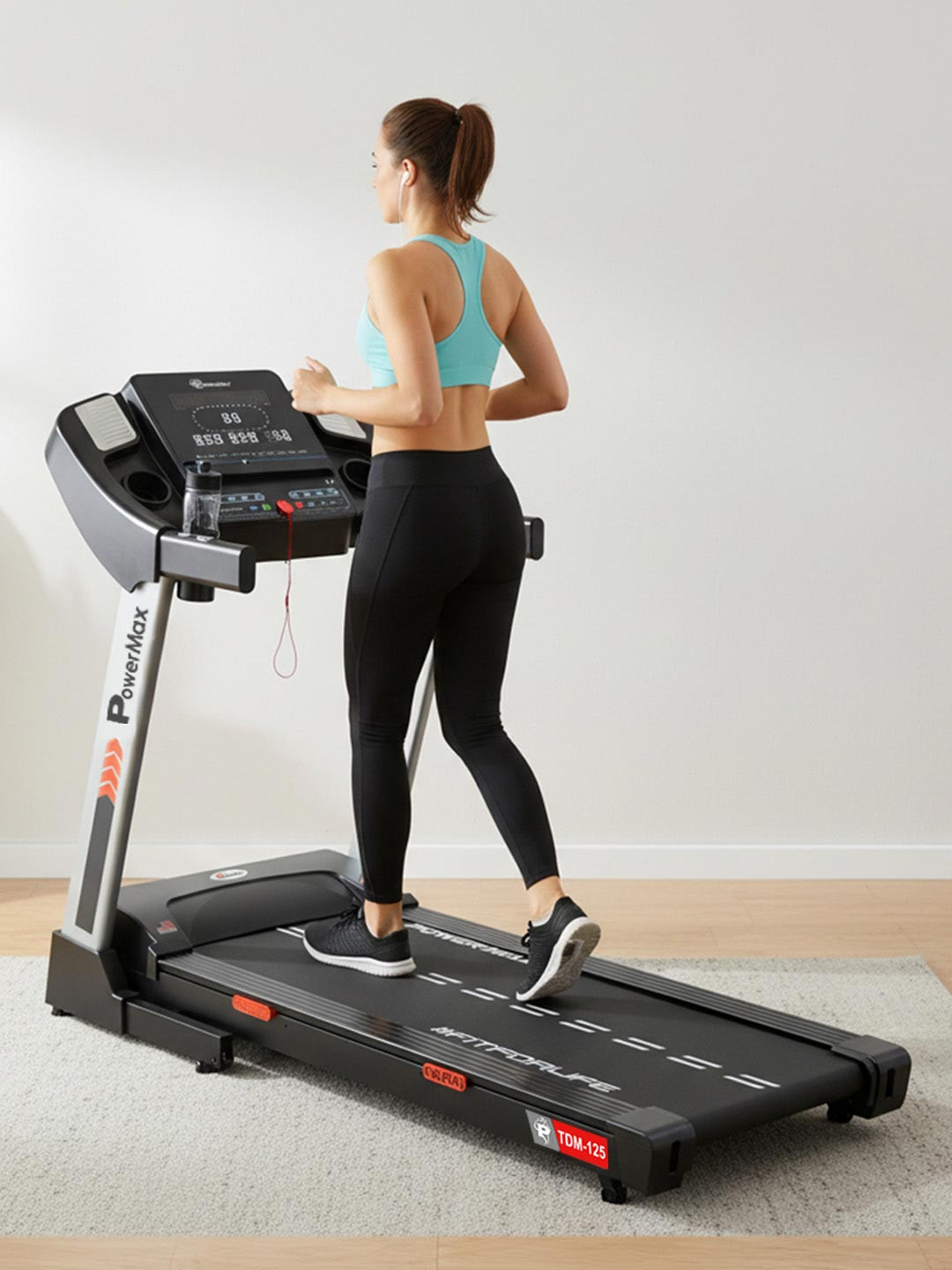 PowerMax Fitness TDM-125 5.0HP DC Motorized Treadmill With Manual Incline