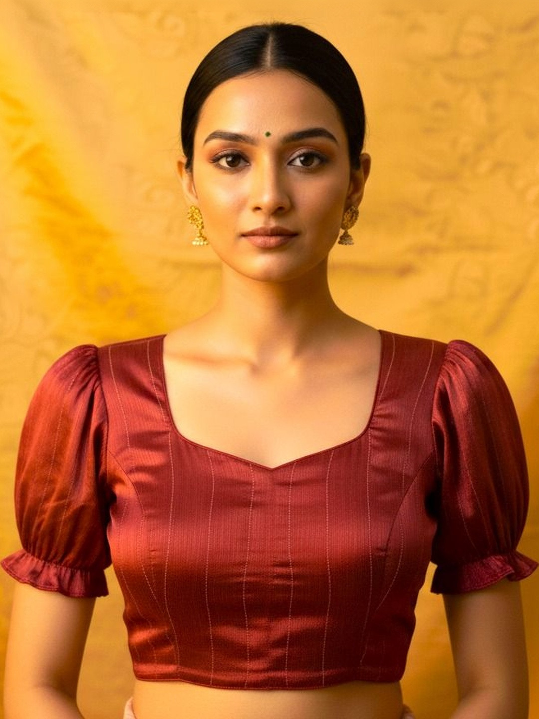 HERE&NOW Embellished Alterable Organza Saree Blouse with Elegant Design