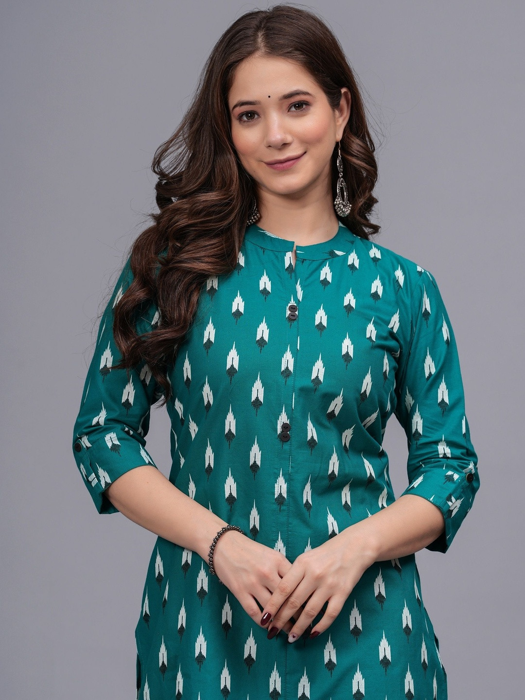 Mahruchi Textile Geometric Printed Pure Cotton Kurti