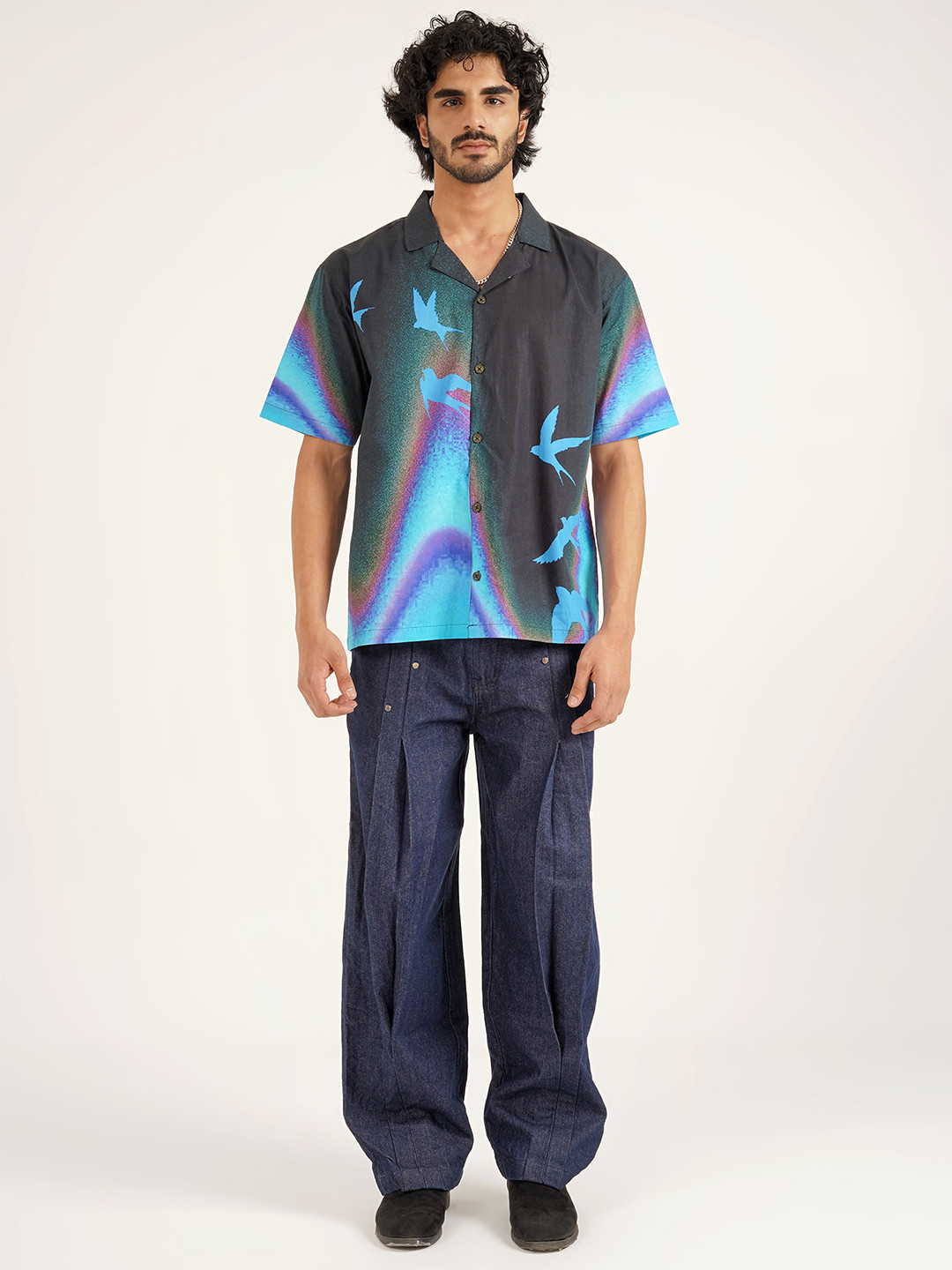 Clazzey Men Original Relaxed Fit Graphic Printed Cotton Casual Shirt