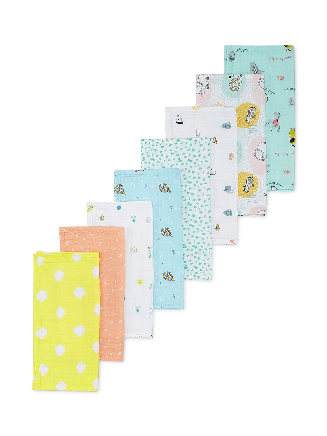 Portico Pack of 8 Infants Little Peaches 100% Cotton Burp Cloth