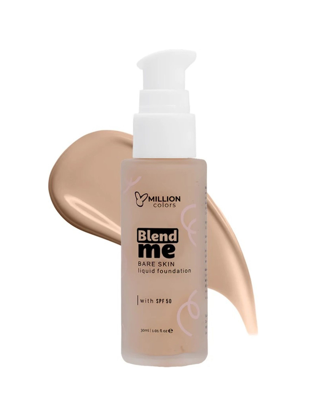 Million Colors Blend Me Bare Skin Liquid Foundation With SPF50 - 30 ml - Soft Tan 05