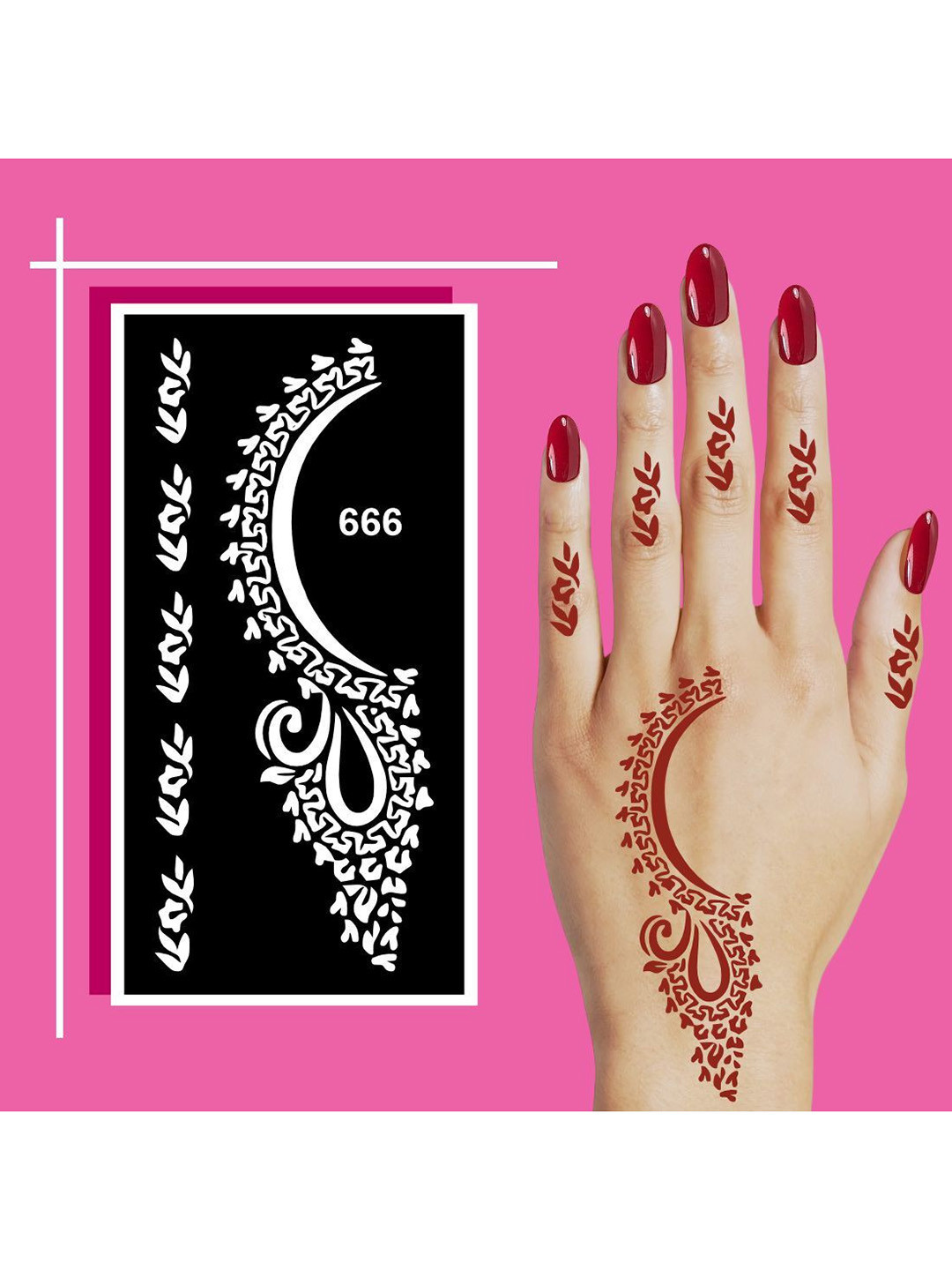 VOORKOMS Floral Mehndi Stencil Sticker