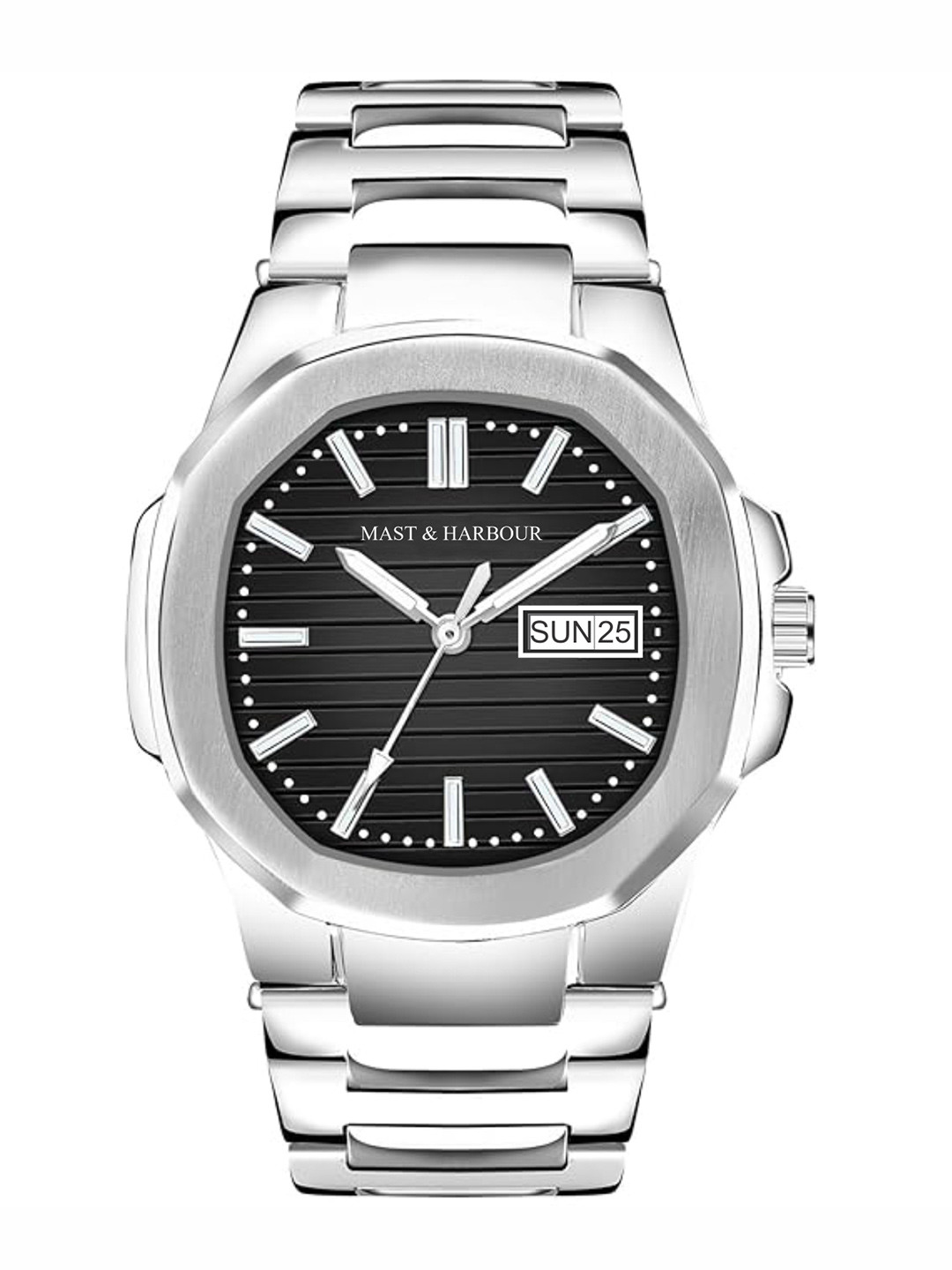 Mast & Harbour Men Dial & Stainless Steel Bracelet Style Straps Analogue Watch MNHM021A