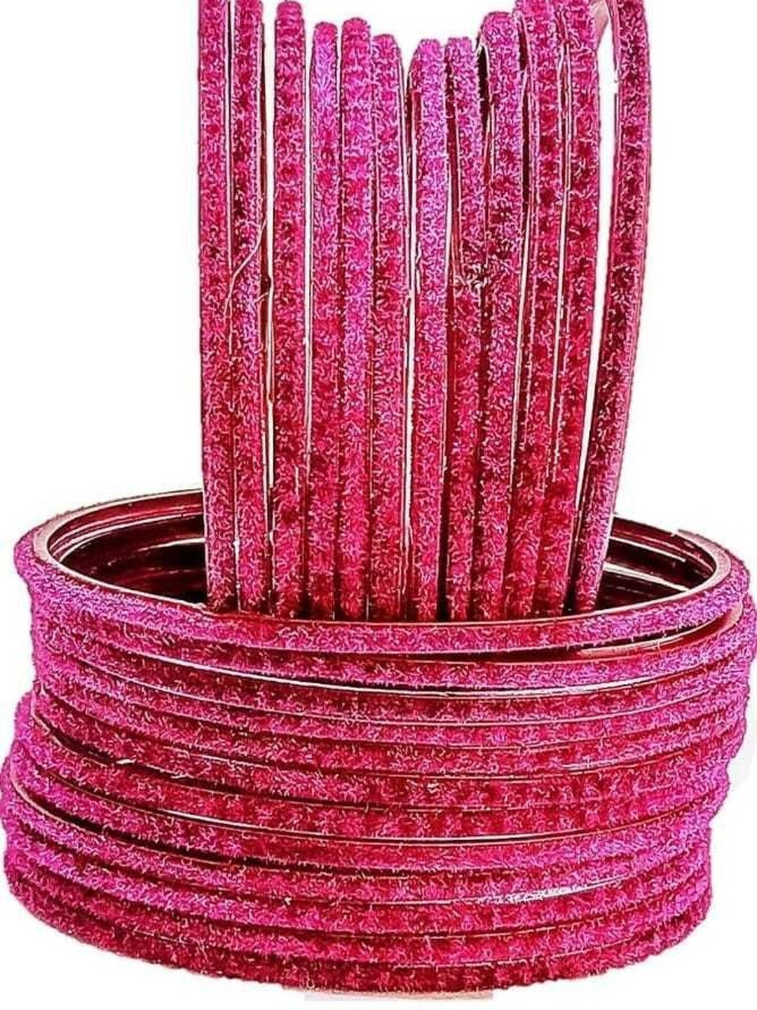 poshing Magenta Glass Artificial Stones Bangle
