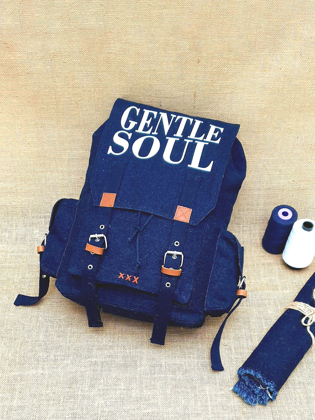The House of Tara Unisex Typography Printed Cotton Canvas Travel Backpack-23 Litres