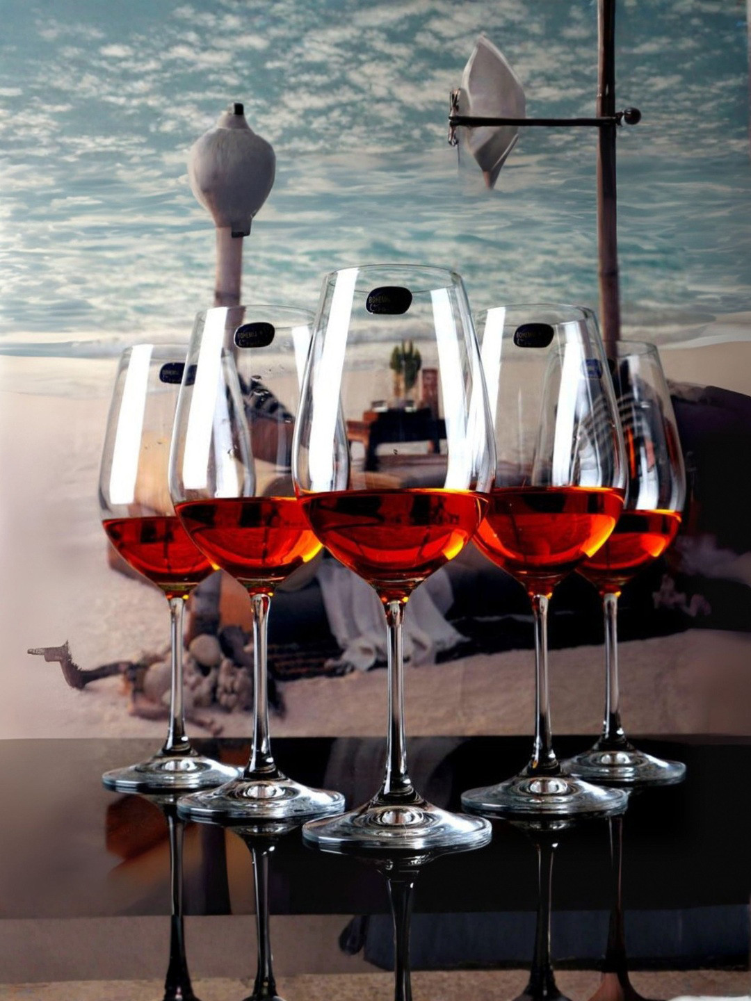 Bohemia Crystal Set of 6 Viola Crystal Wine Glass Lead free 250 ml