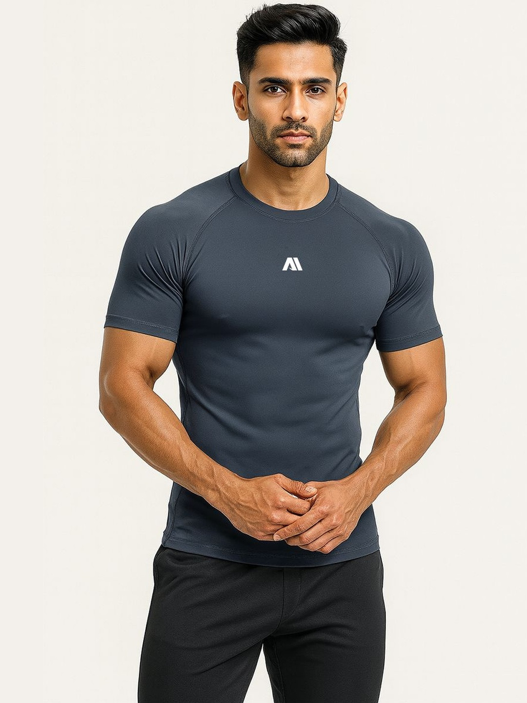 ANTUM Men Brand Logo Printed Compression T-shirt