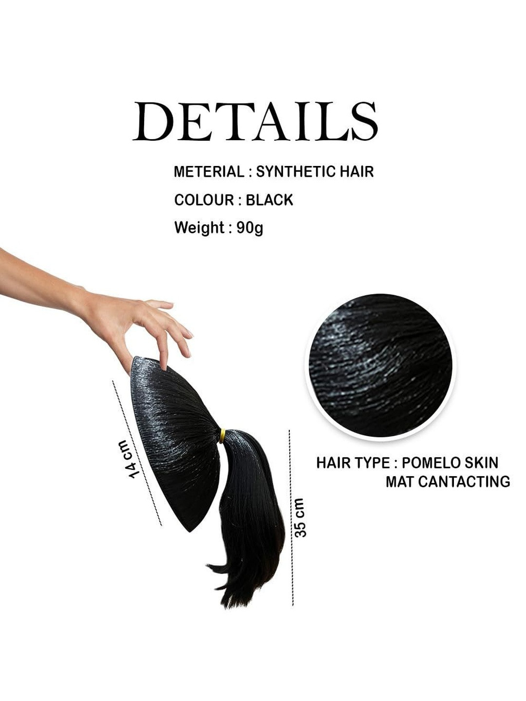 VIEWS Halo Wavy Ponytail Hair Extension Hair Extension - Black - 13 Inches