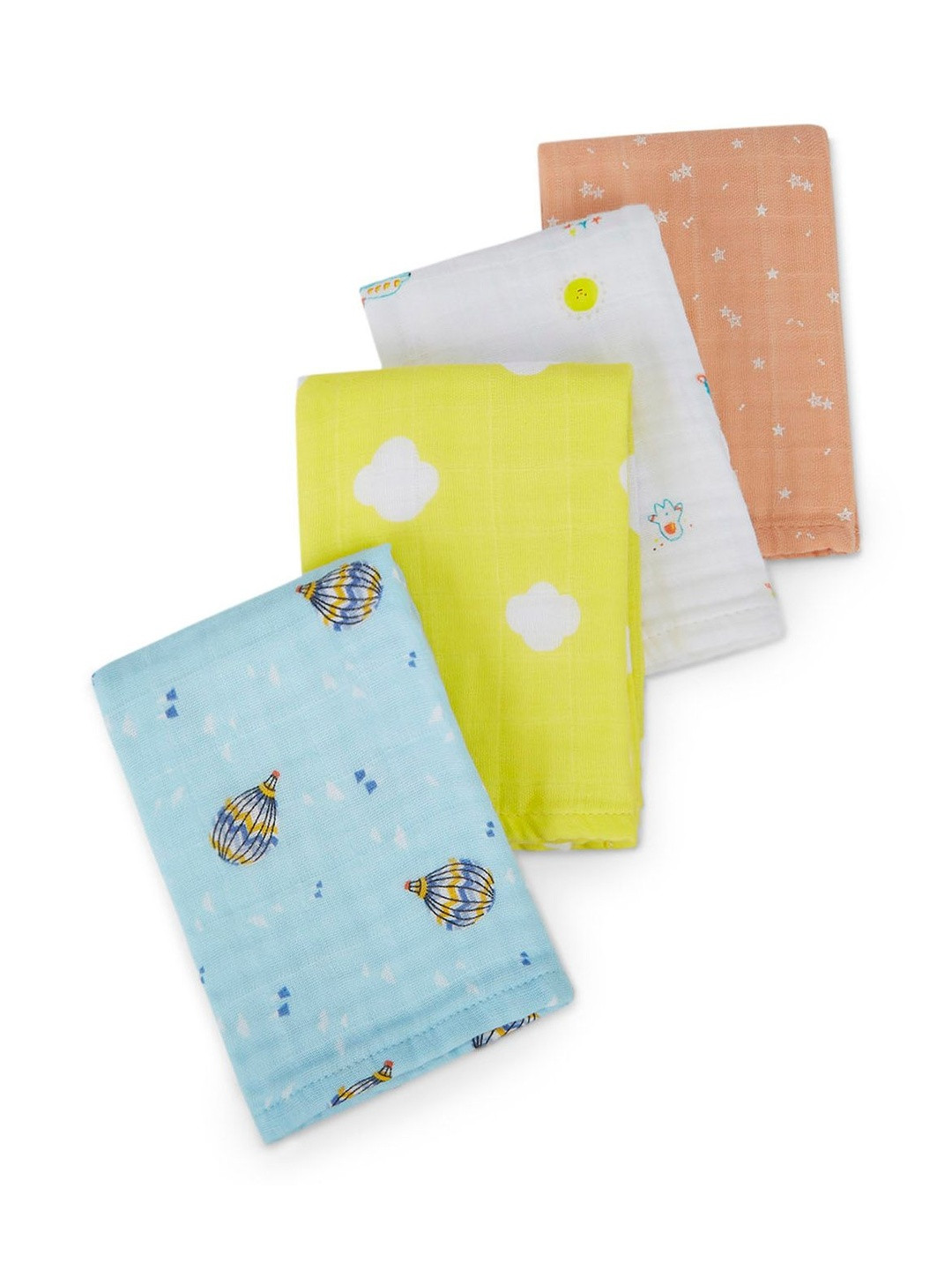 Portico Pack of 4 Infants Little Peaches 100% Cotton Burp Cloth