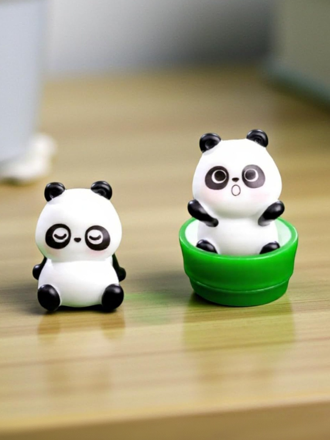 Ascension White Set of 2 Panda Miniature Unique Figurine Showpiece