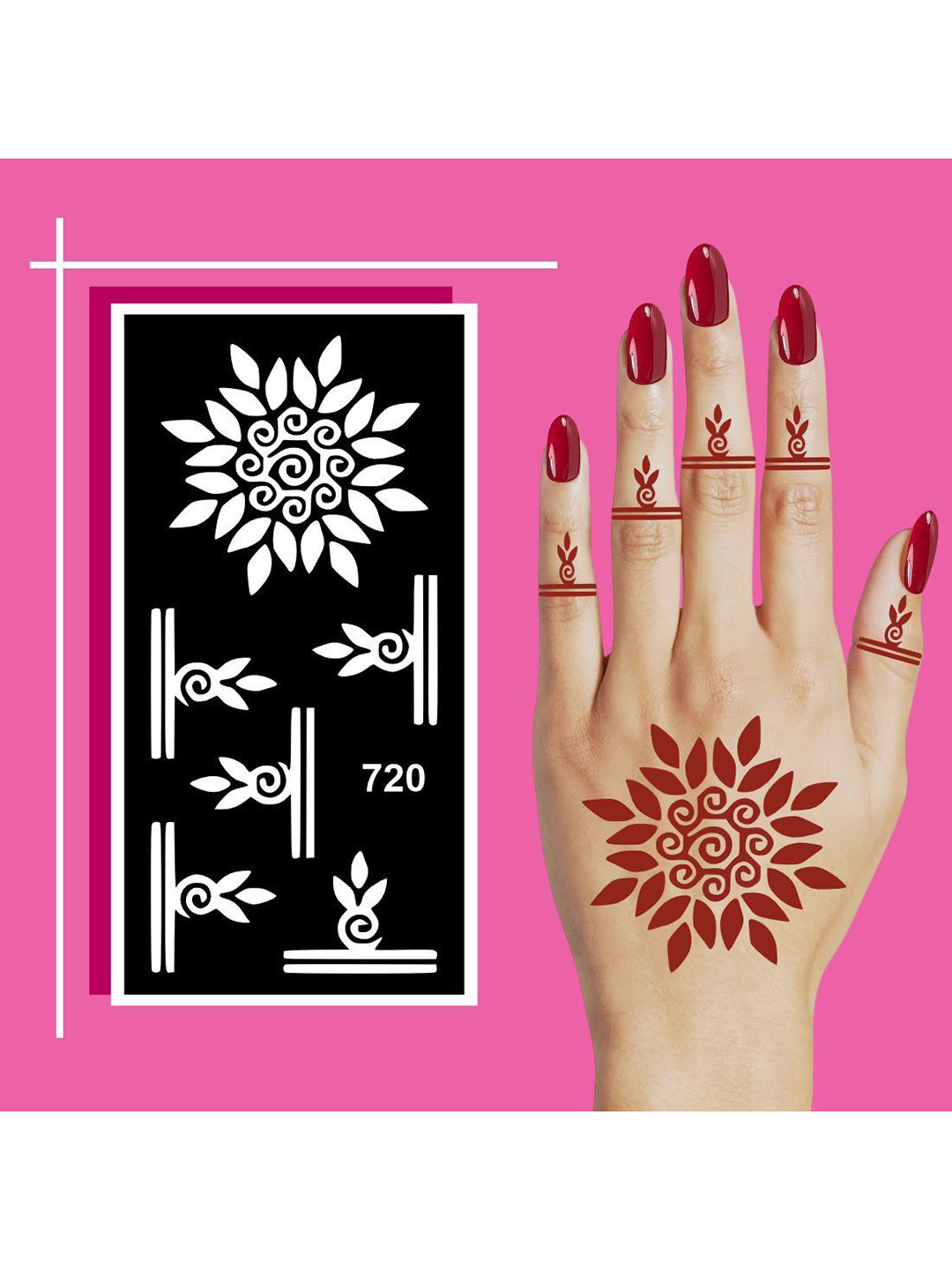 VOORKOMS Safe for Skin Mehndi Stencil Stickers with Fun Patterns for Girls, Boys
