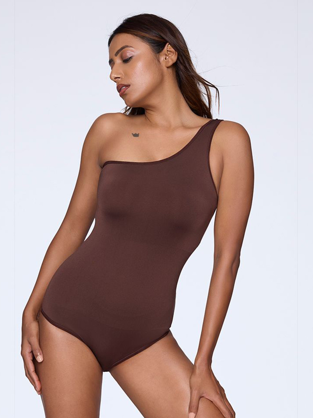 FEIER Women Everyday Core One-Shoulder Sleeveless Bodysuit