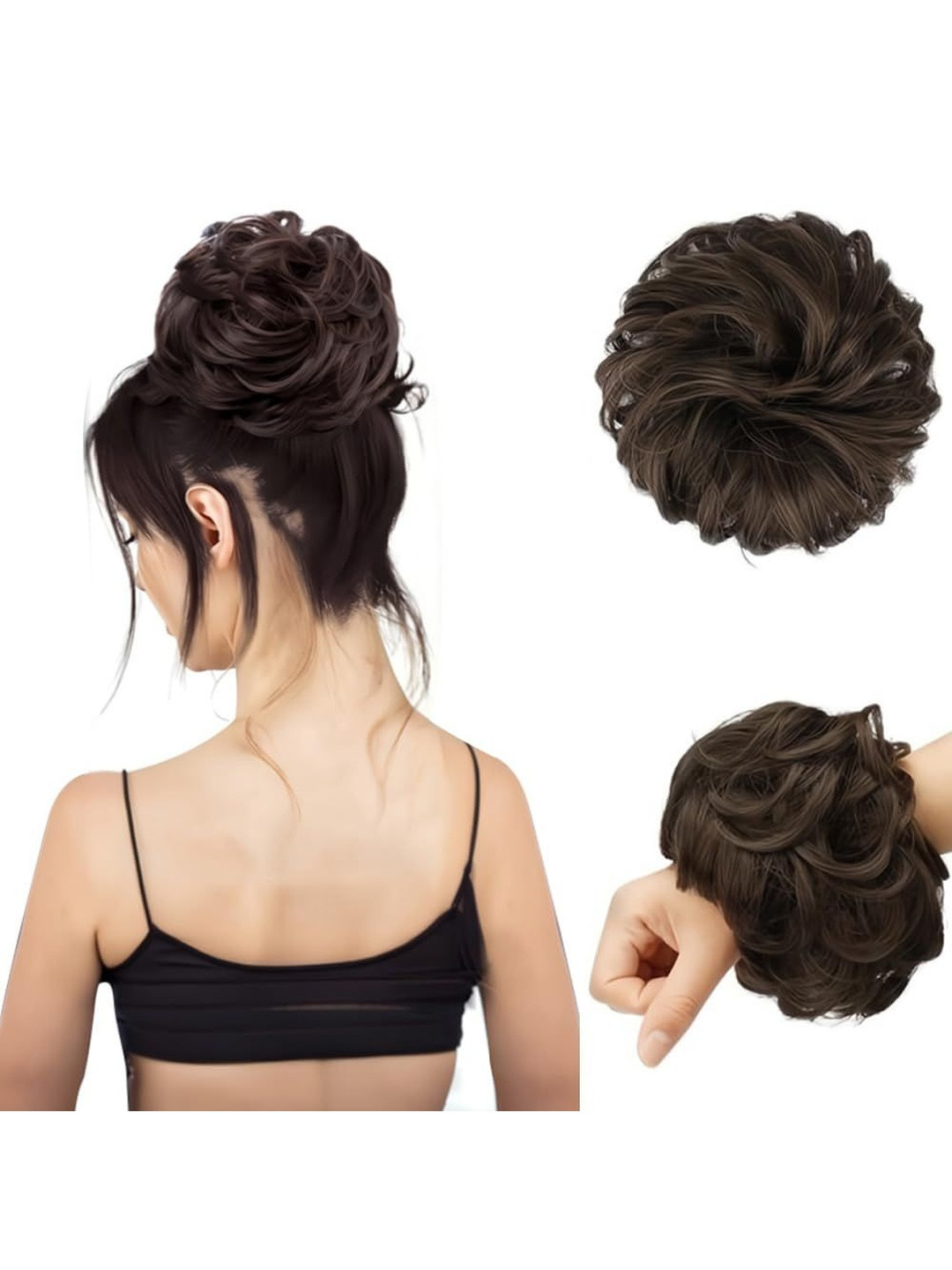 VIEWS Halo Curly Bun Hair Extension - Brown - 3.5 Inch