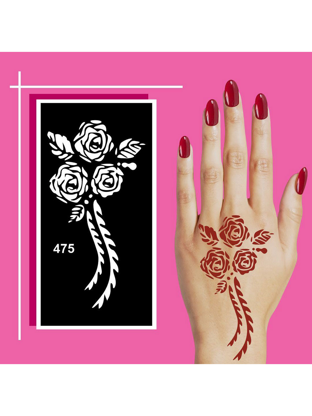 VOORKOMS All-in-One Mehndi Stencil Pack with Classic Motifs For Kids & Adults