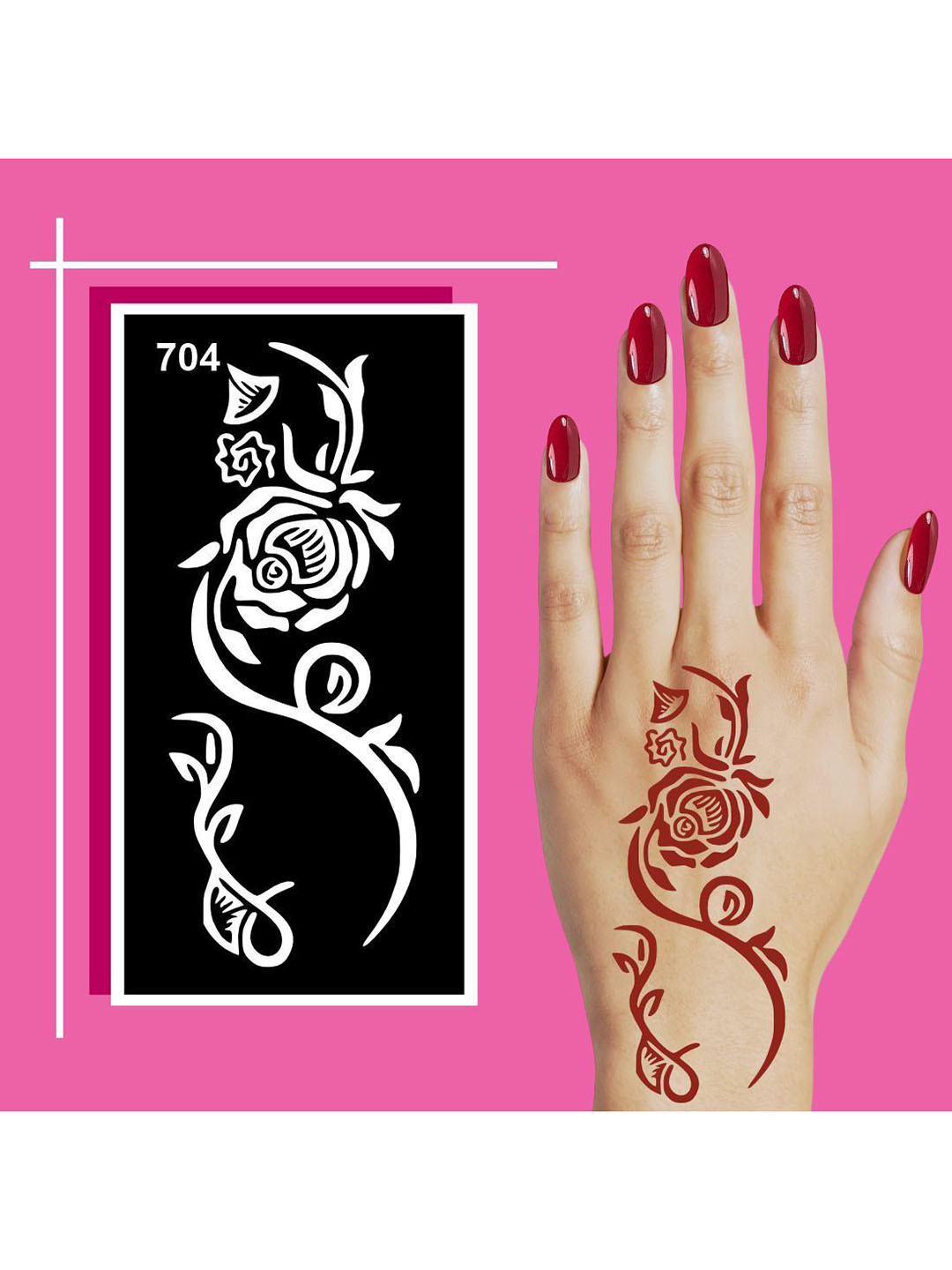 VOORKOMS Easy to Apply Mehndi Stencil Sticker Sheets for Beautiful