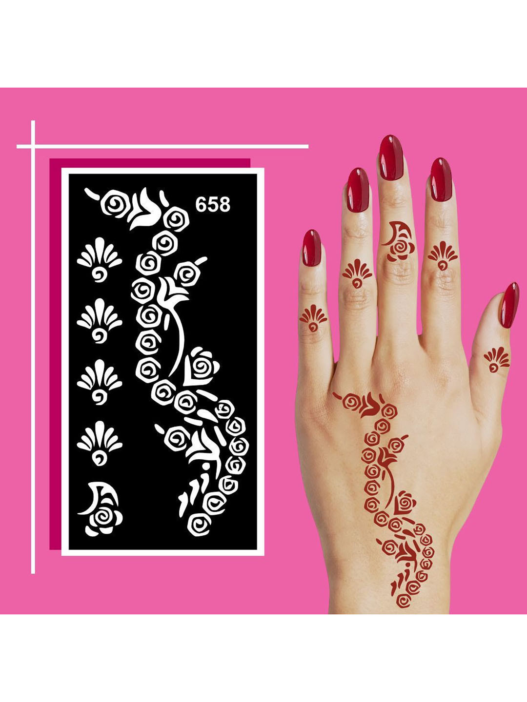 VOORKOMS Mehndi Stencil Templates with Floral and Vine Patterns