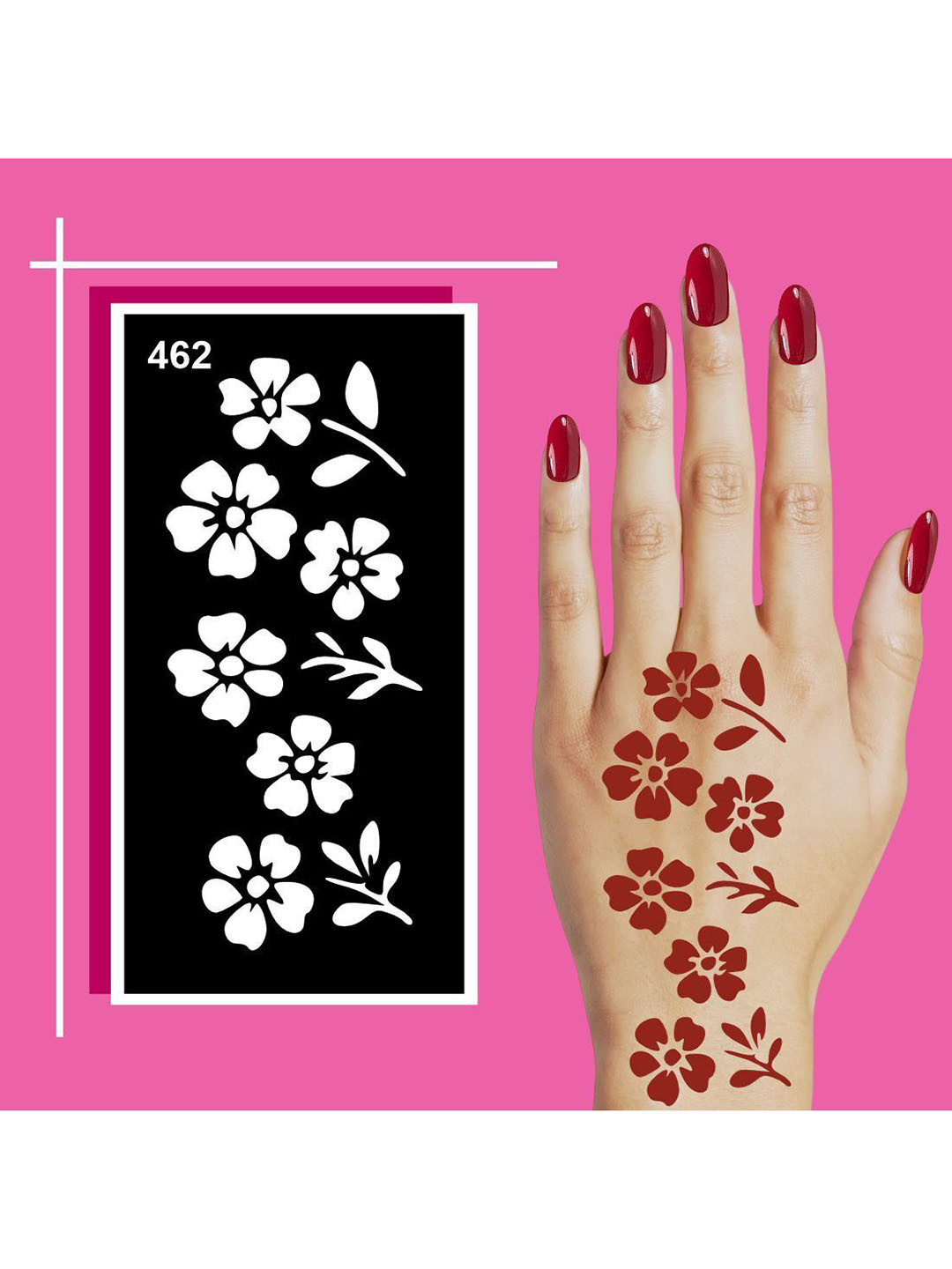 VOORKOMS Mehndi Stencil  Kit for Safe and Fun Designs For Kids & Adults Both Sticker
